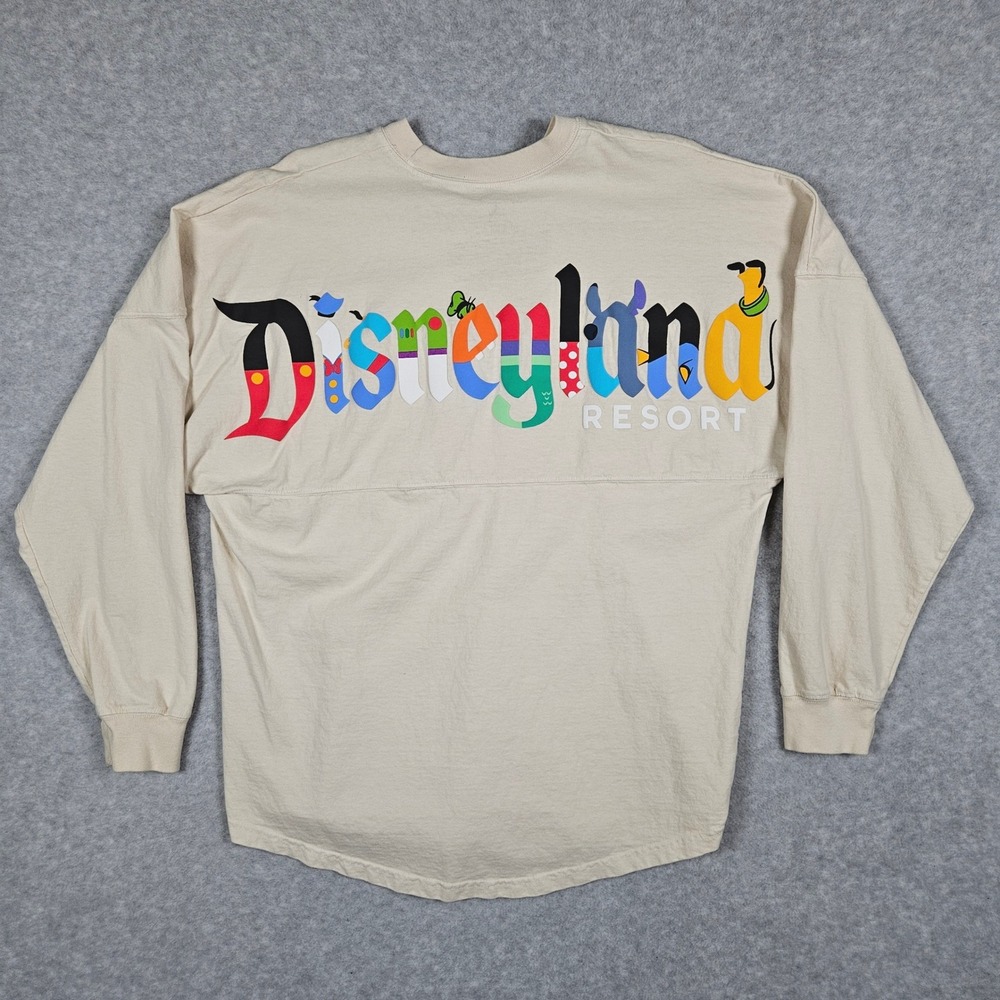 Disney Unisex Medium Spirit Jersey Beige Character Graphic Long Sleeve Pullover